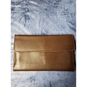 COACH VINTAGE DARK BROWN GENUINE LEATHER TRIFOLD‎ CHECKBOOK skinny WALLET